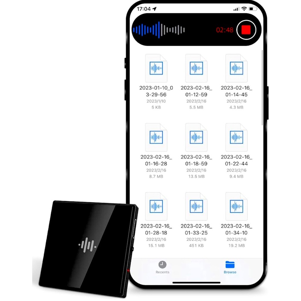 BNIB 072Kbps Voice Recorder, with AI-Intelligent Triple Noise Cancellation,64GB